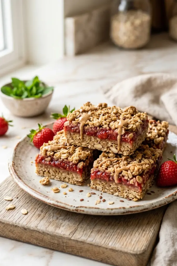 strawberry-oatmeal-no-bake-bars-summer-desserts