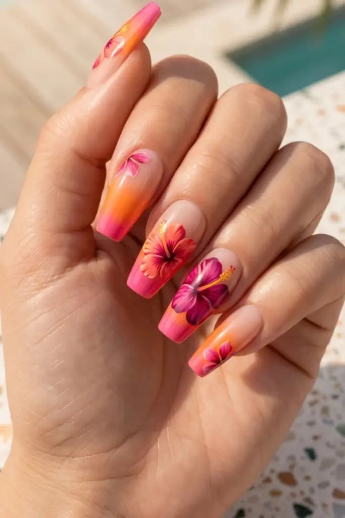 sunset-hibiscus-press-ons-stunning-floral-french-tip-press-on-summer-nails-designs-ideas