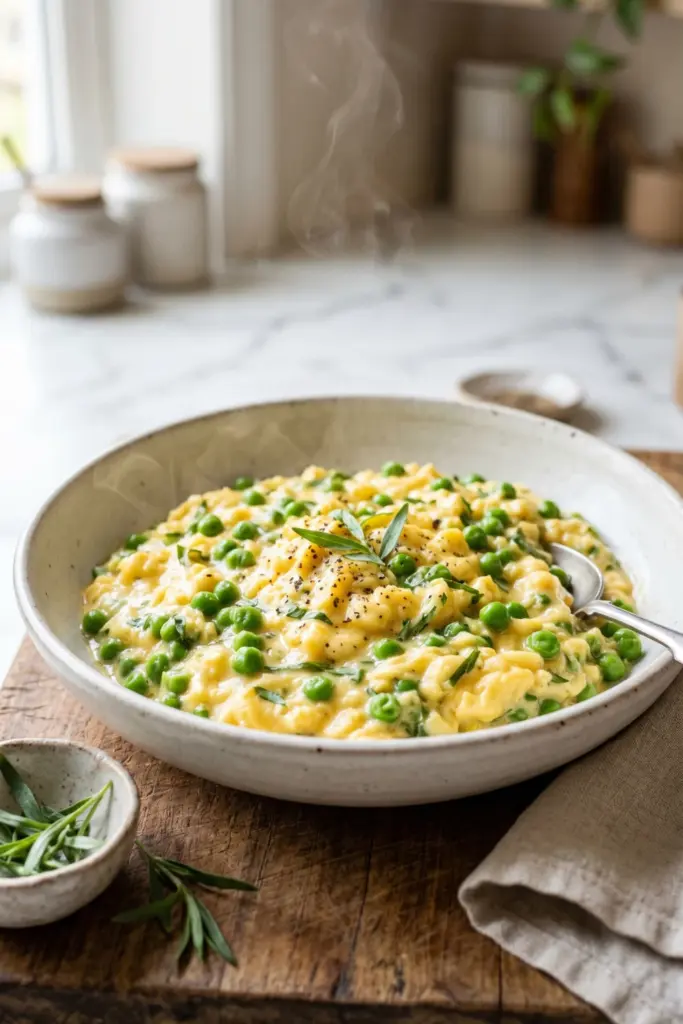 sweet-pea-tarragon-cream-scramble-luxury-scrambled-veggie-breakfast-ideas