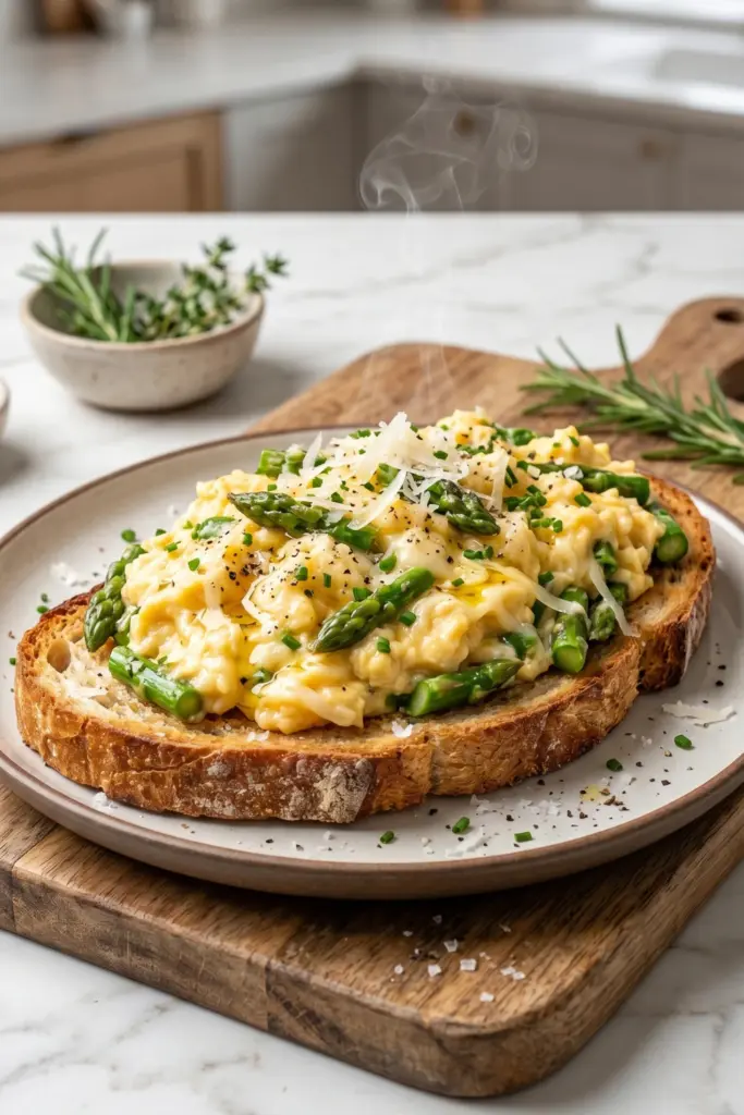 truffle-asparagus-parmesan-scramble-luxury-scrambled-veggie-breakfast-ideas