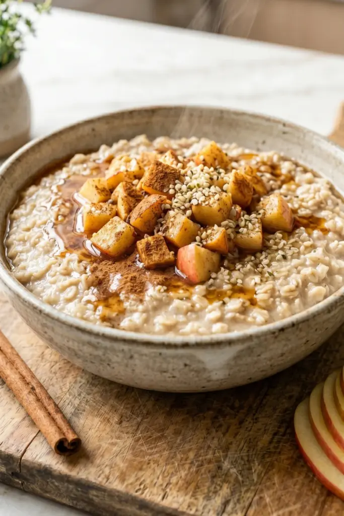 vegan-maple-apple-cinnamon-oatmeal-inviting-breakfast