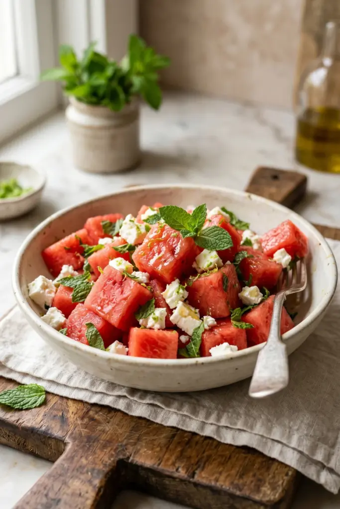 watermelon-feta-salad-with-honey-lime-healthy-easy-summer-high-protein-dessert-recipe-ideas