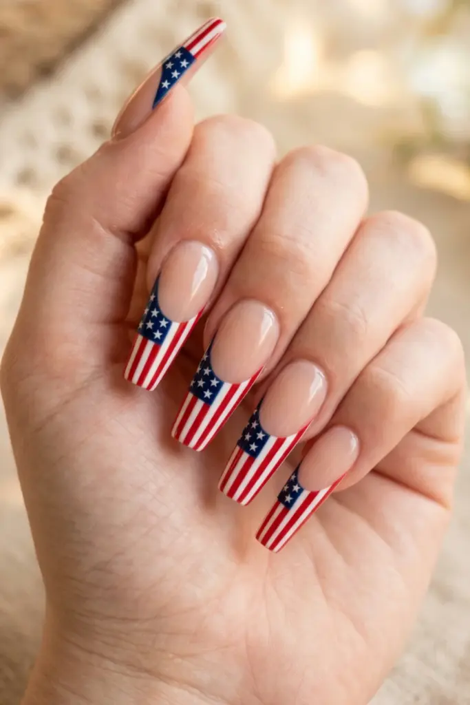 american-flag-french-tips-easy-press-on-nail-ideas-fourth-july-weekend-designs
