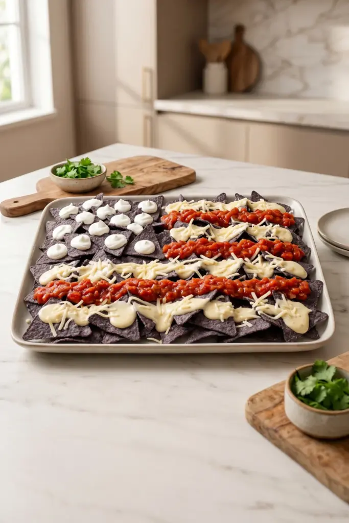 american-flag-nachos-affordable-fourth-july-food-ideas