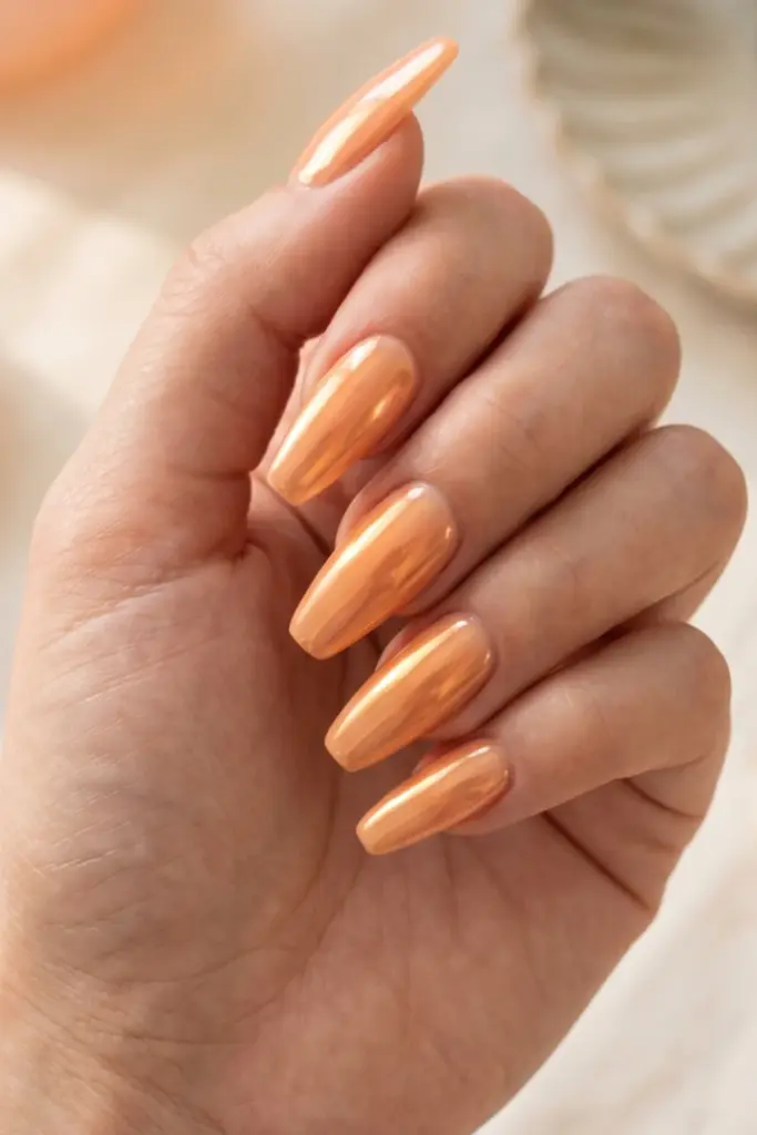 apricot-glazed-donut-pastel-summer-nail-design-ideas