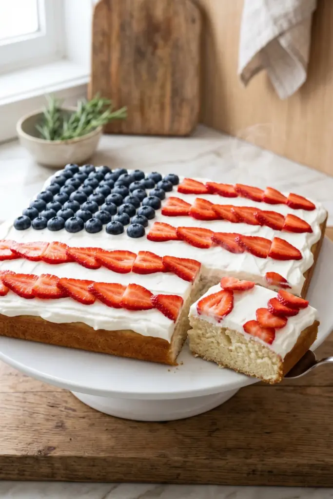berry-flag-cake-affordable-fourth-july-food-ideas