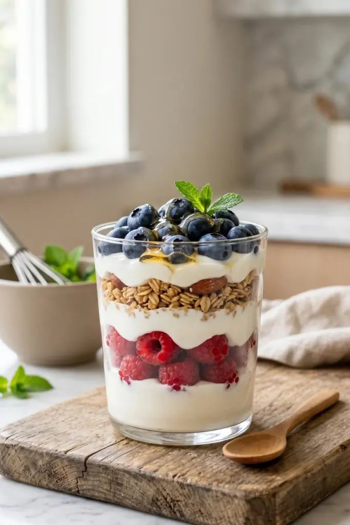 berry-parfaits-with-yogurt-fourth-july-summer-party-dessert-recipes-ideas