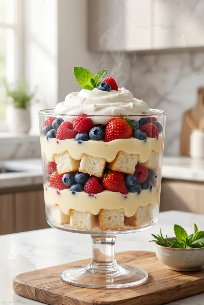 berry-trifle-in-a-glass-affordable-fourth-july-food-ideas