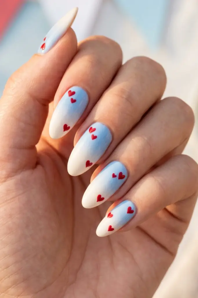 blue-white-ombre-red-hearts-fourth-july-summer-nail-colors-design-ideas