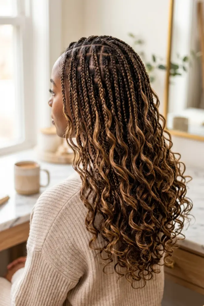 boho-knotless-braids-cute-trendy-back-to-school-hairstyles-black-women-ideas