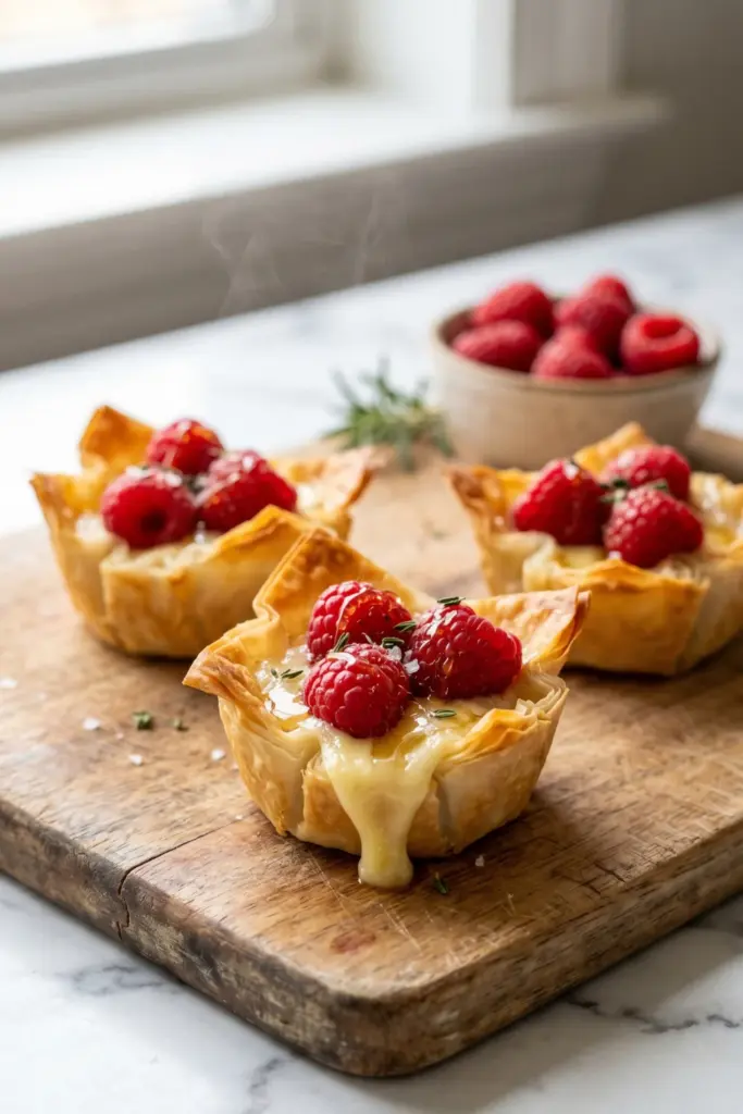 brie-raspberry-phyllo-cups-fourth-july-finger-foods