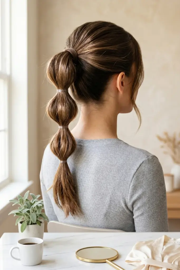 bubble-ponytail-cute-back-to-school-hairstyles-busy-mornings