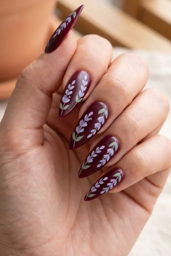 burgundy-lavender-florals-ravishing-red-stiletto-nails-floral-summer-designs-ideas