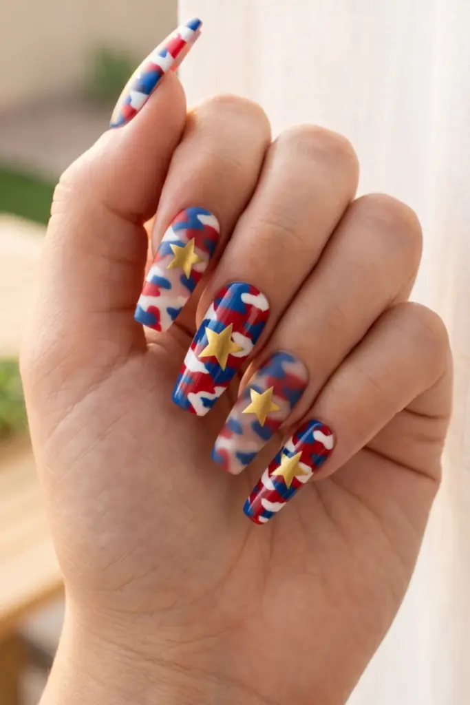 camo-star-easy-press-on-nail-ideas-fourth-july-weekend-designs