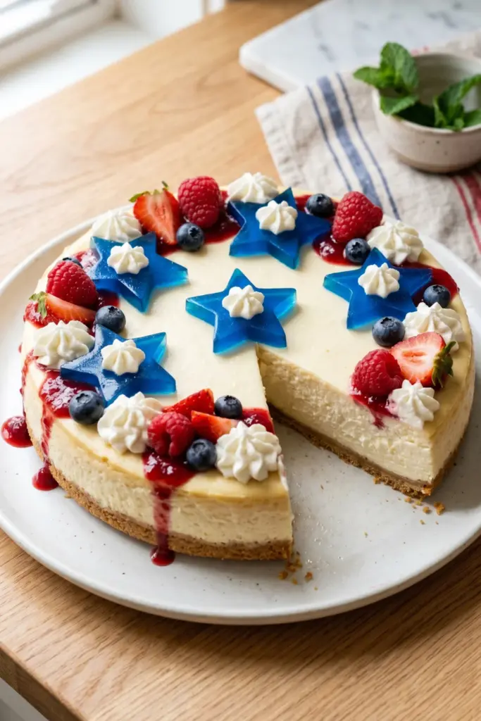 cheesecake-patriotic-gelatin-stars-fourth-july-cake-decorations