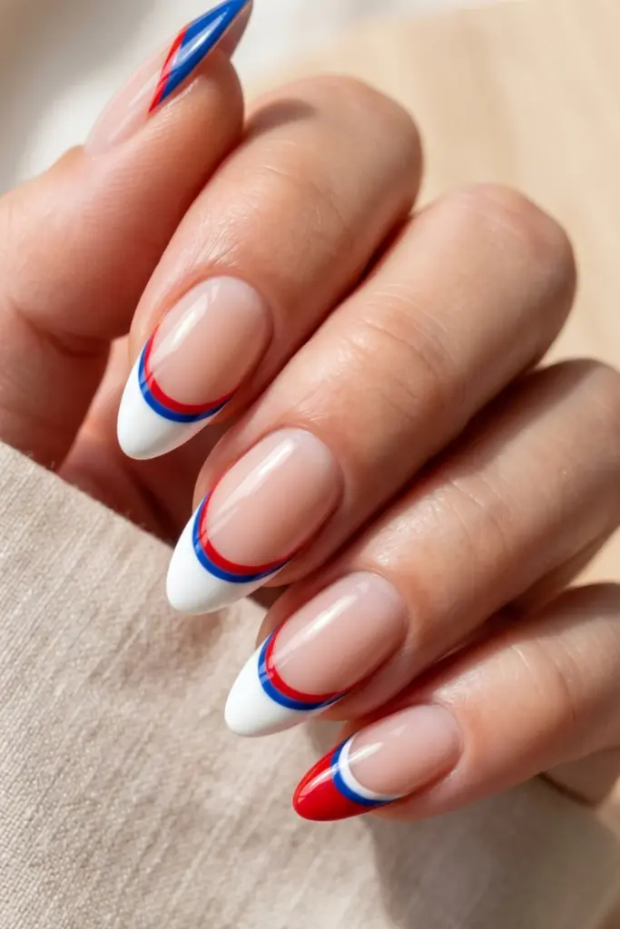 classic-red-white-blue-french-tips-fourth-july-summer-nail-colors-design-ideas