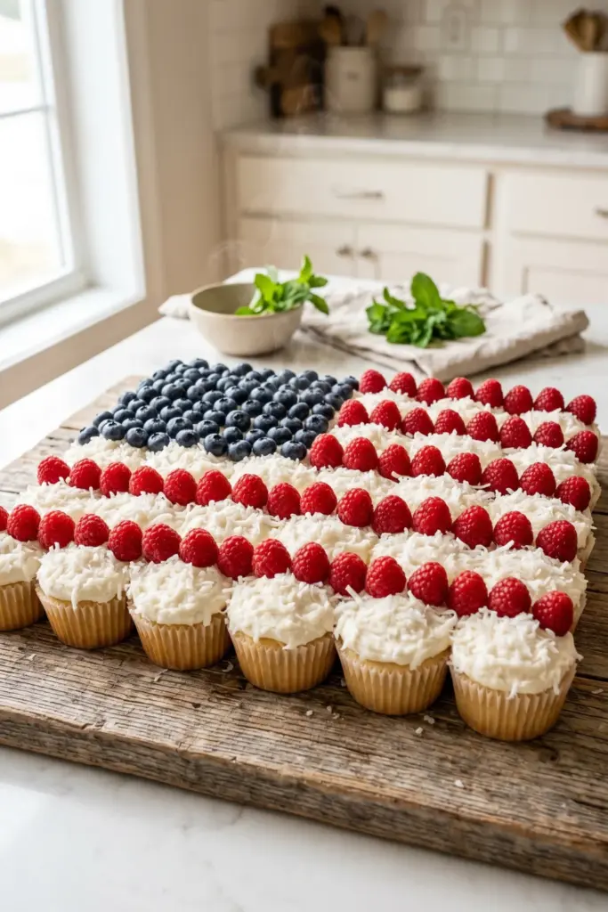coconut-cream-berry-flag-cake-fourth-july-cupcake-ideas