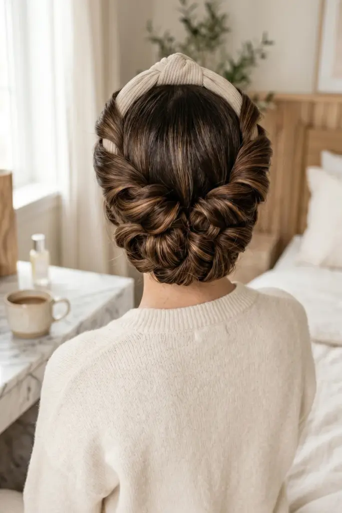 cozy-knotted-headband-curls-cute-back-to-school-heatless-hairstyles-healthy-hair