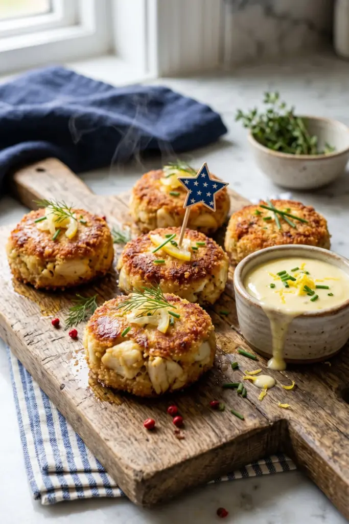 crab-cake-bites-lemon-truffle-aioli-fourth-july-finger-foods