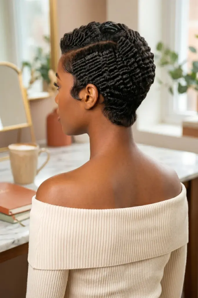 crimped-pixie-cut-cute-trendy-back-to-school-hairstyles-black-women-ideas