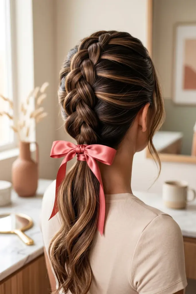 dutch-braided-ponytail-with-ribbons-cute-braided-hairstyles-designs-ideas-for-back-to-school