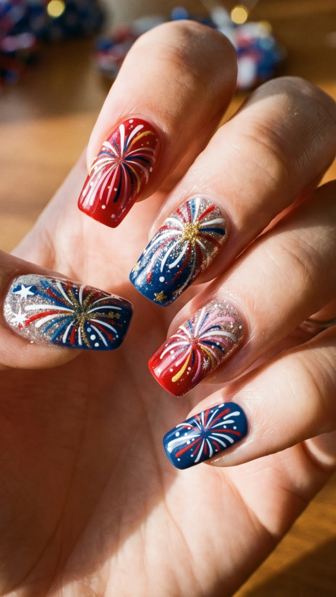 Stunning Firework Nail Designs for Fourth of July Parties