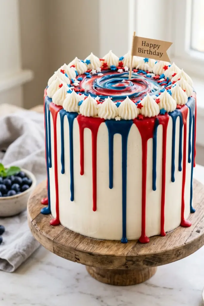 fireworks-buttercream-drip-cake-fourth-july-recipes