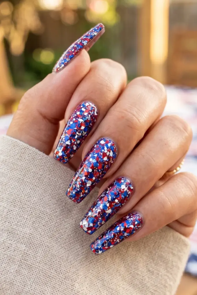 glitter-bomb-explosion-nails-fourth-july-summer-nail-colors-design-ideas