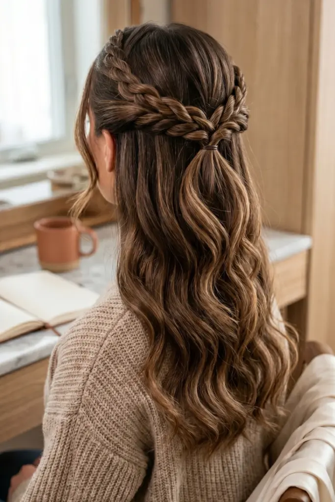 half-up-twisted-crown-braid-fall-hairstyles
