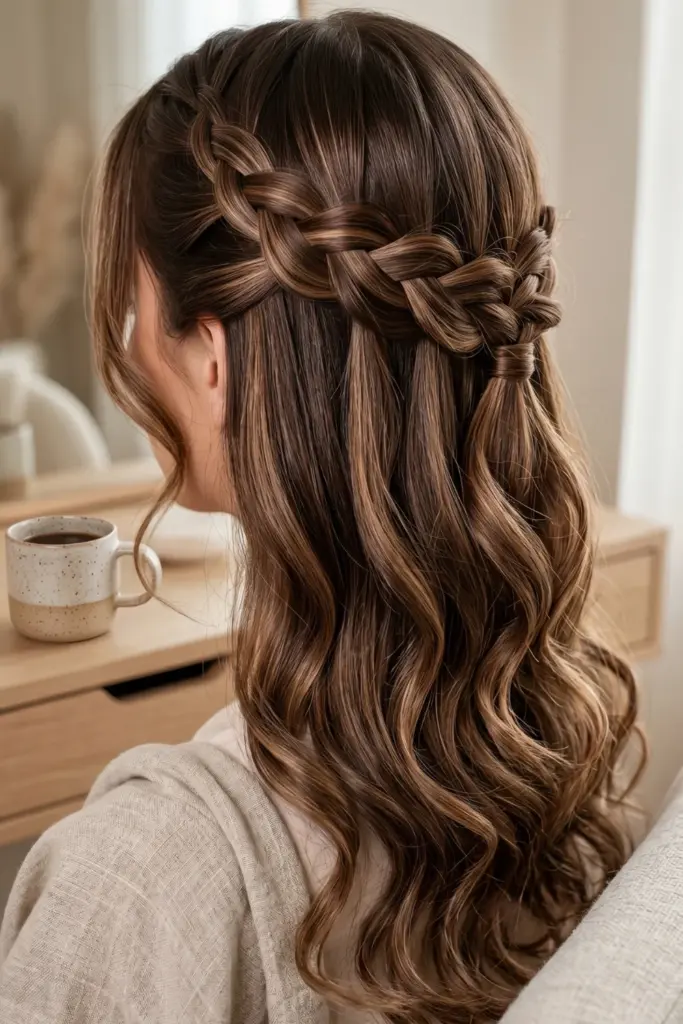 half-up-waterfall-braid-cute-braided-hairstyles-designs-ideas-for-back-to-school