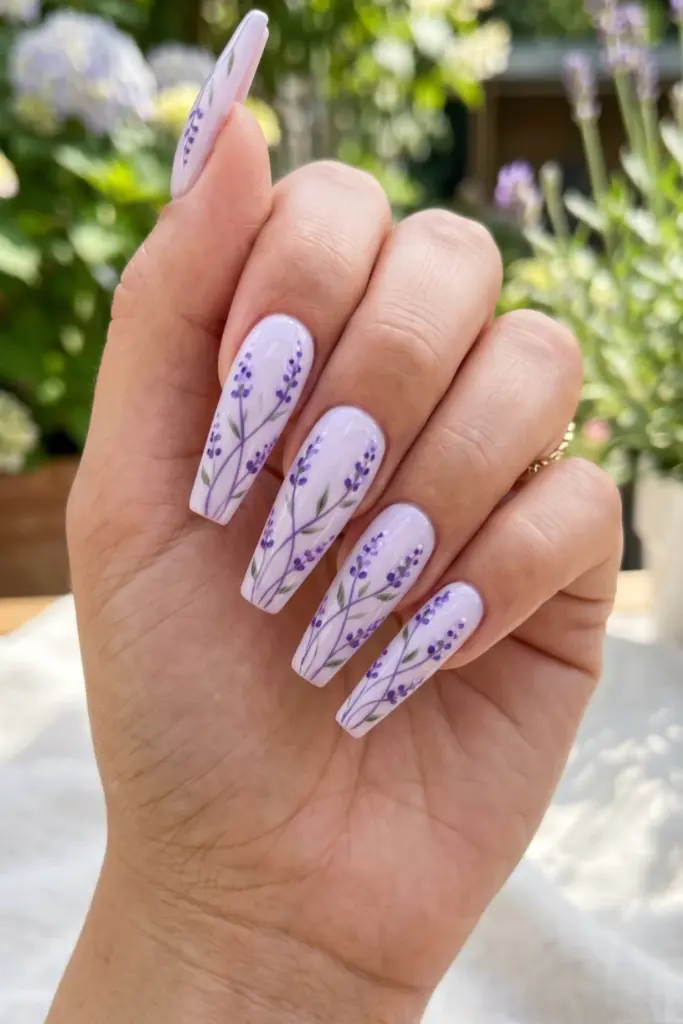 lilac-lavender-floral-pastel-summer-nail-design-ideas