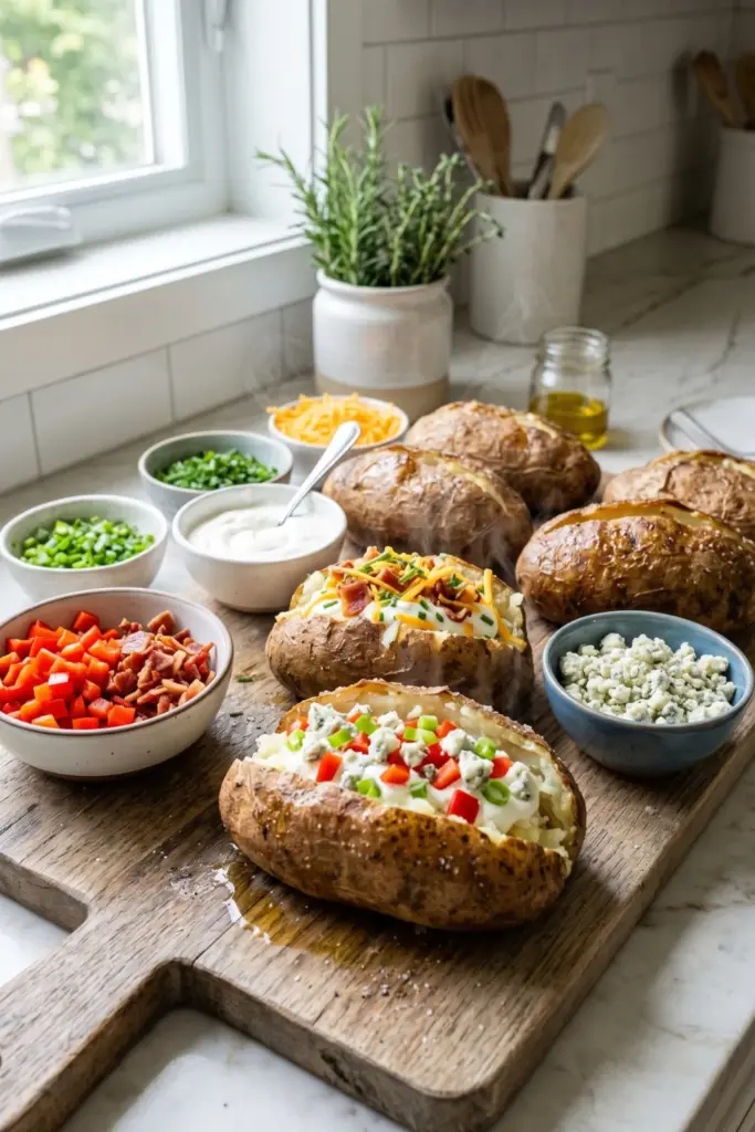 loaded-baked-potato-bar-affordable-fourth-july-food-ideas