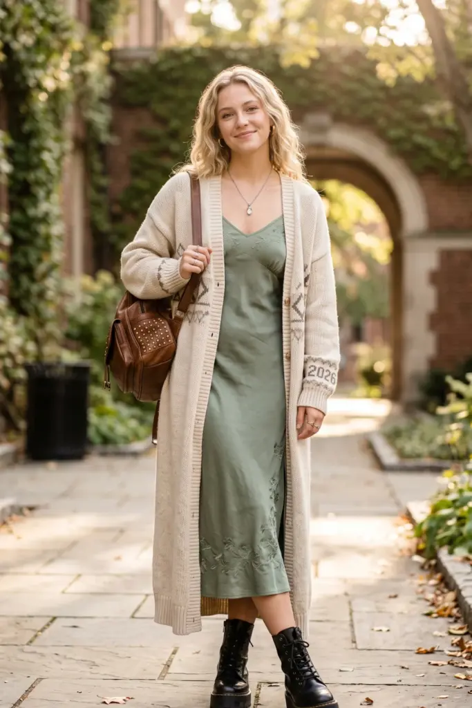 long-cardigan-slip-dress-combat-boots-viral-back-to-school-outfit-ideas-2026
