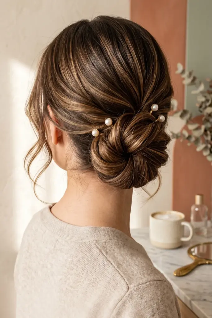 low-chignon-face-framing-pieces-fall-hairstyles