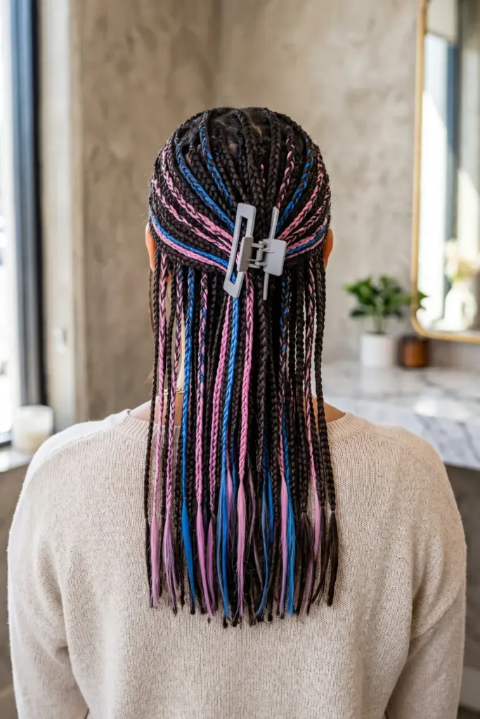 mini-braids-with-colored-extensions-cute-braided-hairstyles-designs-ideas-for-back-to-school