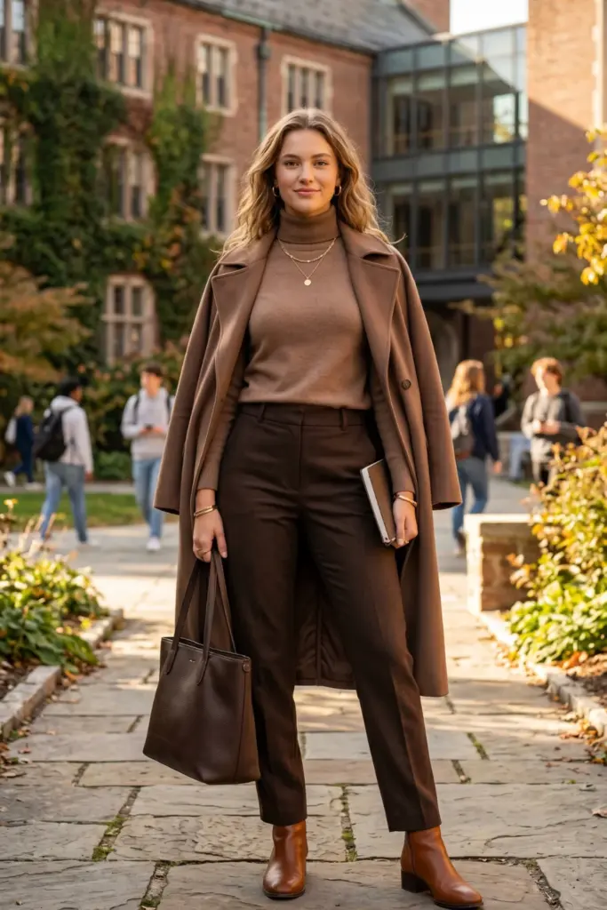 monochrome-mocha-mousse-outfits-unique-back-to-school-fashion-trends-designs-ideas-everyone-is-wearing