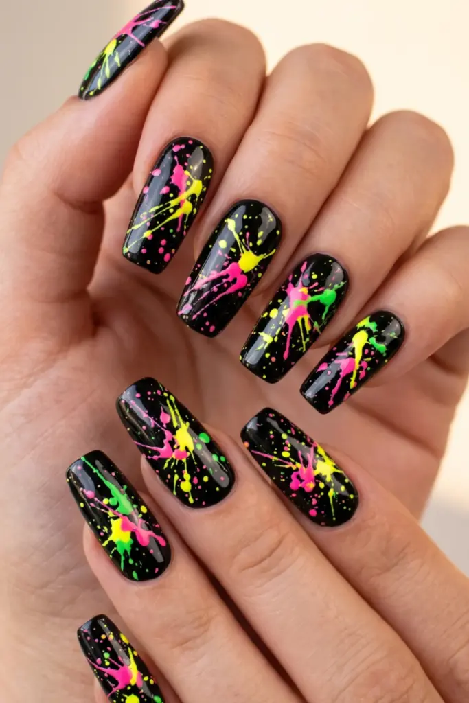 neon-firework-splatter-stunning-firework-nail-designs-fourth-july-holiday-parties