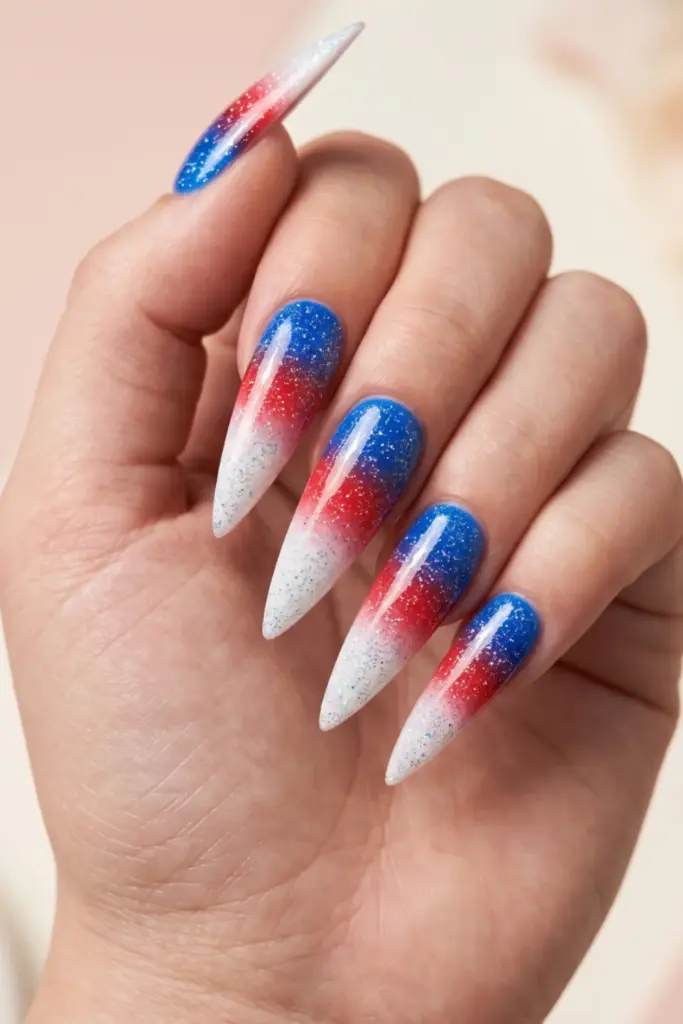 ombre-sparkle-stiletto-fourth-july-acrylic-nails-luxury