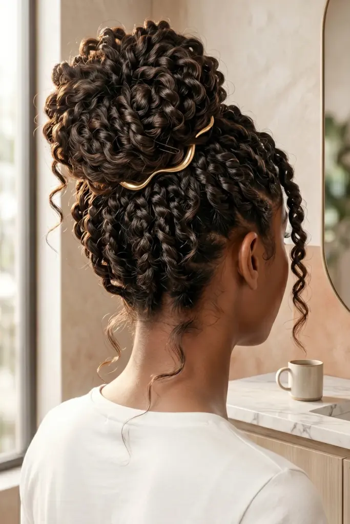passion-twist-updo-cute-trendy-back-to-school-hairstyles-black-women-ideas