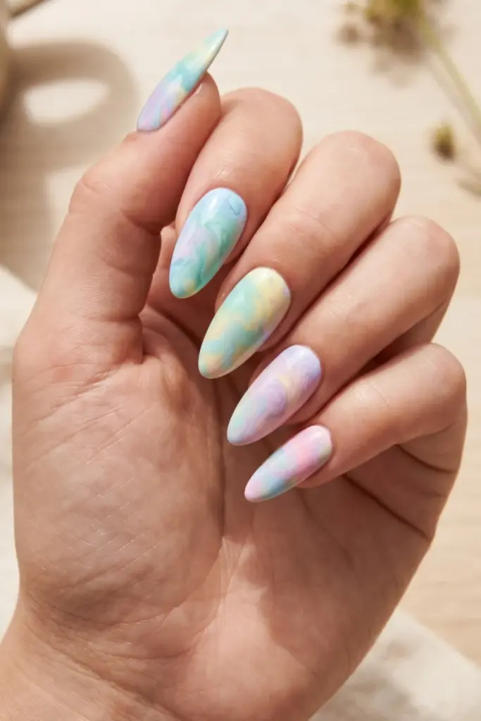 pastel-tie-dye-summer-nail-design-ideas