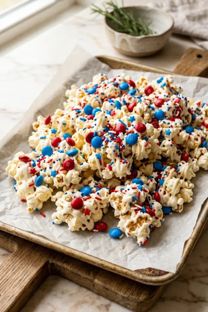patriotic-popcorn-mix-affordable-fourth-july-food-ideas