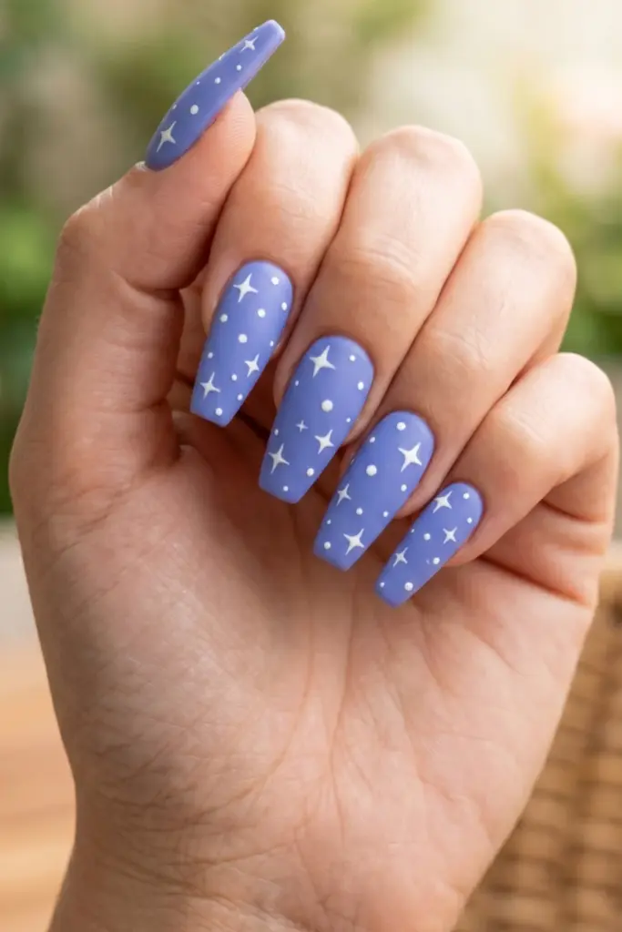 periwinkle-starry-night-pastel-summer-nail-design-ideas