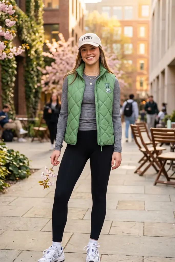 quilted-vest-long-sleeve-leggings-cute-school-outfit-ideas