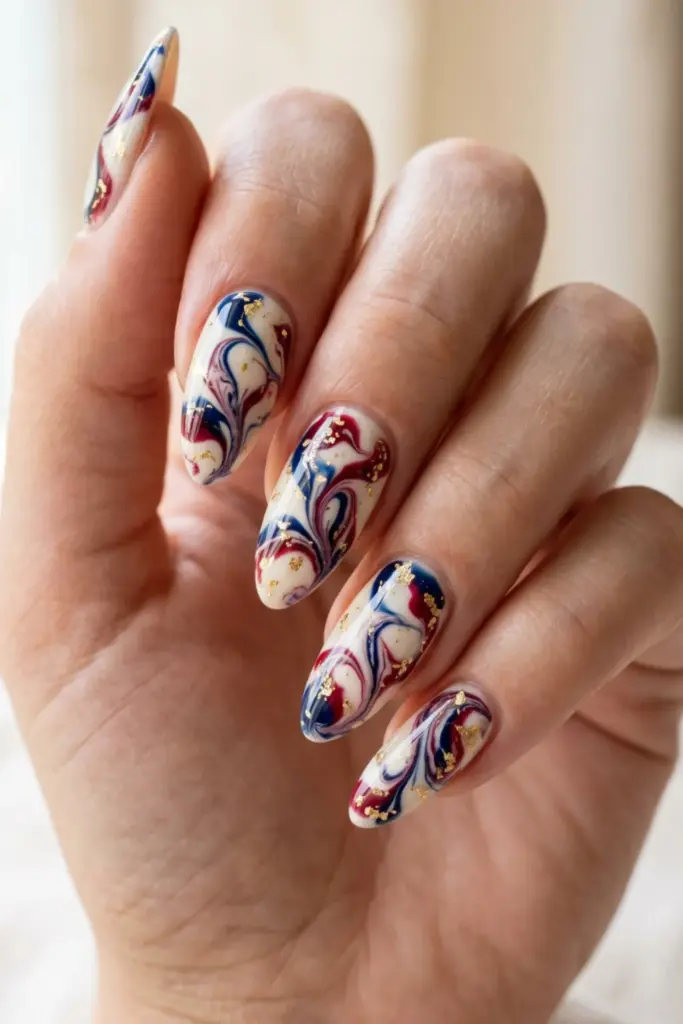 red-white-blue-marble-swirl-fourth-july-acrylic-nails-luxury