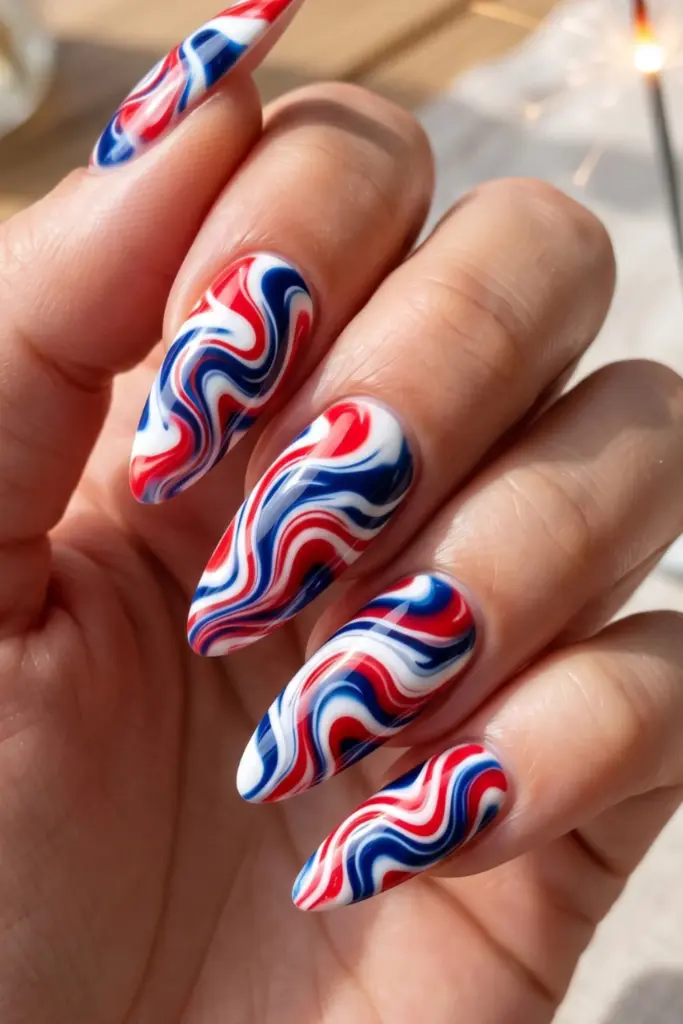 red-white-blue-tie-dye-swirls-fourth-july-summer-nail-colors-design-ideas