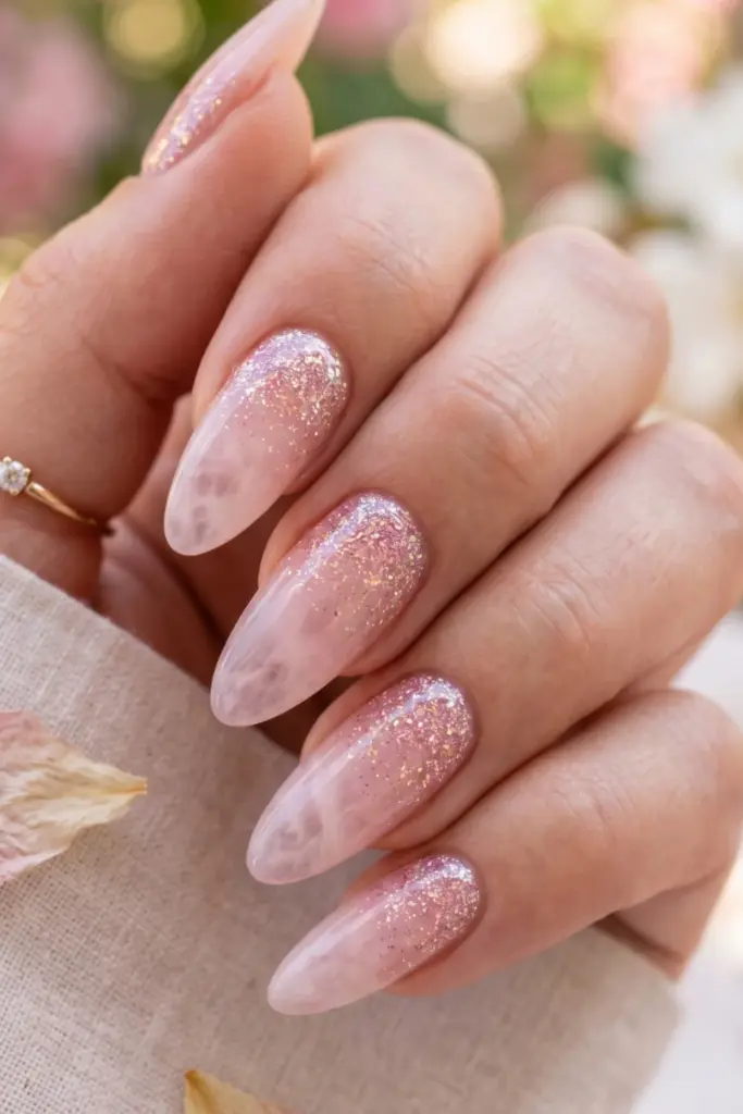 rose-quartz-glitter-fade-pastel-summer-nail-design-ideas