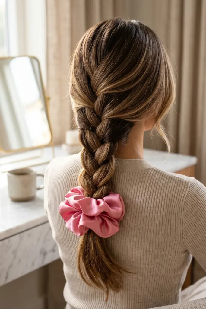side-braid-with-scrunchie-cute-braided-hairstyles-designs-ideas-for-back-to-school
