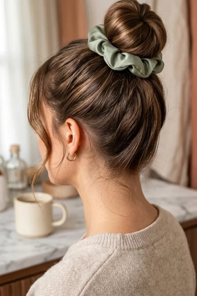 simple-top-knot-easy-school-hairstyles-5-minutes