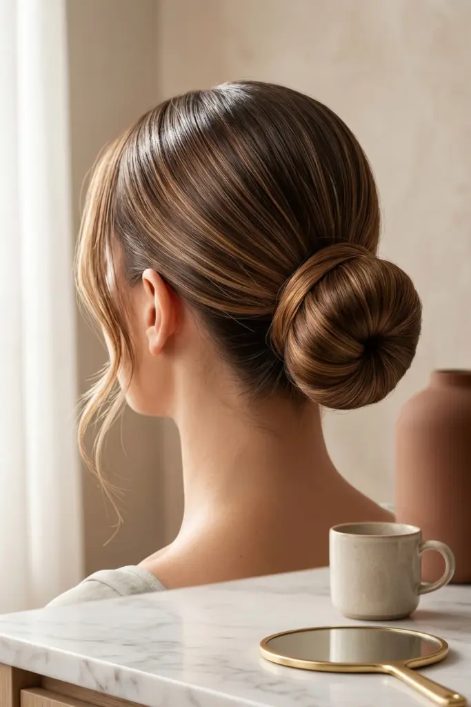 sleek-sock-bun-fall-hairstyles