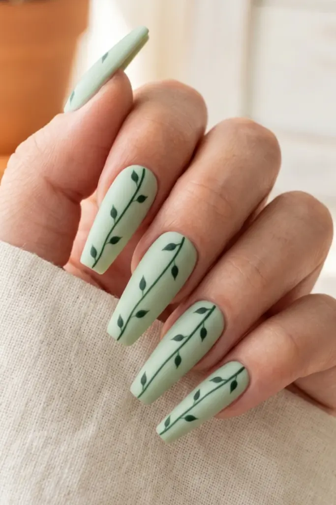 soft-sage-leaf-art-pastel-summer-nail-designs-ideas